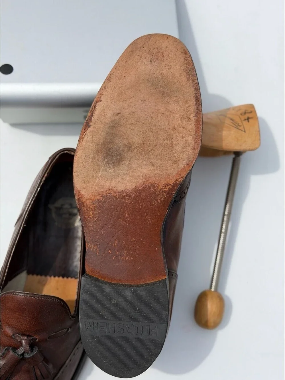 Florsheim Vintage Brown Leather Tassel Wingtip Loafers Size 10.5 D